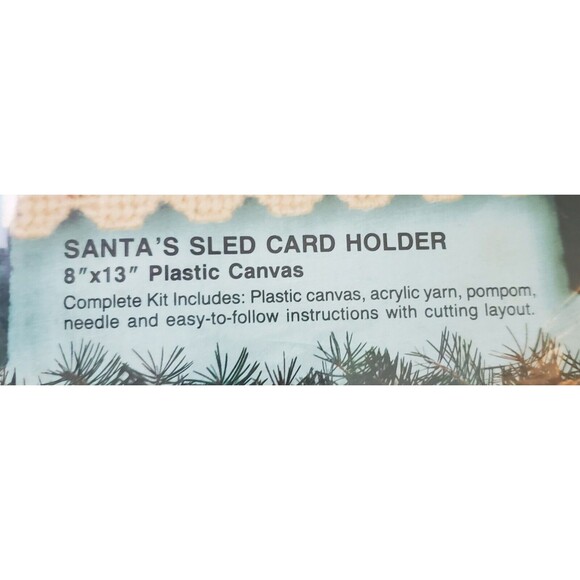 Vintage Bucilla Canvas Kit Santa's Sled 8X13 Christmas Card Holder New Sealed - Picture 3 of 6